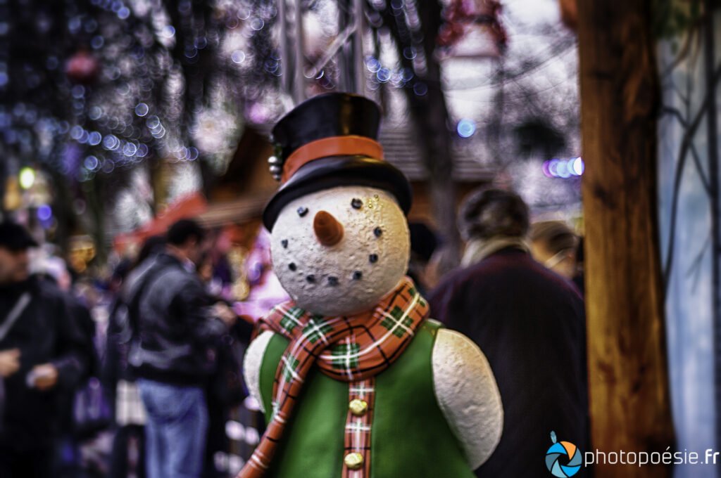 Photo Bonhomme de Neige du marché de Noël des Champs Elysées